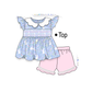 PO101 Blue easter floral smocked collection