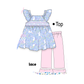 PO101 Blue easter floral smocked collection