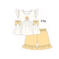 PO101 Yellow cross floral embroidery collection