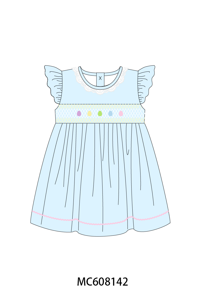 PO101 Blue&pink easter egg smocked collection