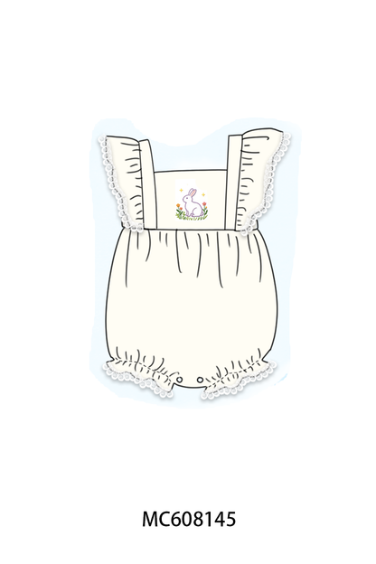 PO101 Cream easter bunny embroidery lace collection