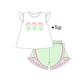 PO101 Green clover applique gingham collection