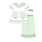 PO101 Green clover applique gingham collection