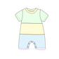 PO101 Pink color block smocked ruffle collection