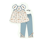 PO101 Teal easter bunny embroidery collection