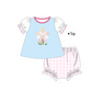 PO101 Blue easter cross floral embroidery collection