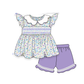 PO101 Purple floral smocked ruffle collection