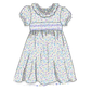 PO101 Purple floral smocked ruffle collection