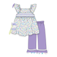 PO101 Purple floral smocked ruffle collection