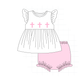 PO101 Pink&blue cross embroidery stripe collection 1