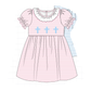 PO101 Pink&blue cross embroidery stripe collection 1