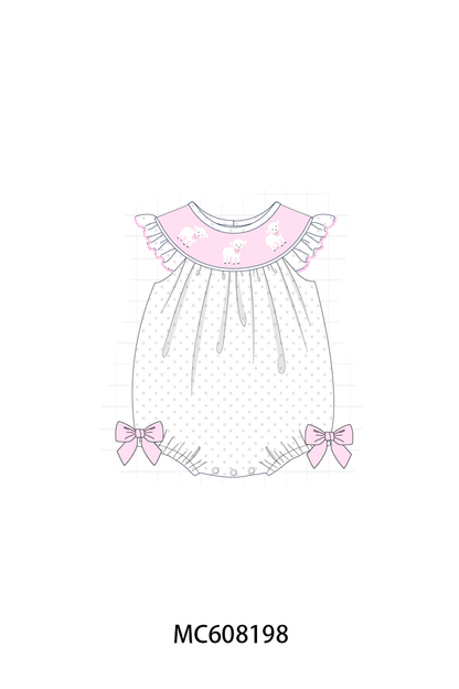 PO101 Pink&green sheep embroidery collection