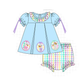 PO101 Blue goose applique gingham collection