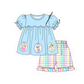 PO101 Blue goose applique gingham collection