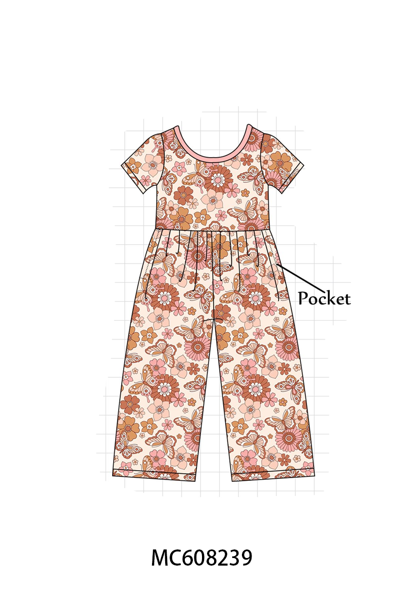 PO101 Brown floral butterfly bamboo collection