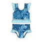 PO101 Blue palm print swimsuit collection