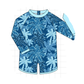 PO101 Blue palm print swimsuit collection