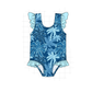 PO101 Blue palm print swimsuit collection