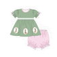 PO101 Green bunny mallard embroidery gingham collection