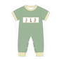PO101 Green bunny mallard embroidery gingham collection