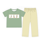 PO101 Green bunny mallard embroidery gingham collection