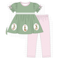 PO101 Green bunny mallard embroidery gingham collection