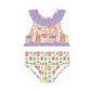 PO101 Purple beach ruffle swimsuit collection