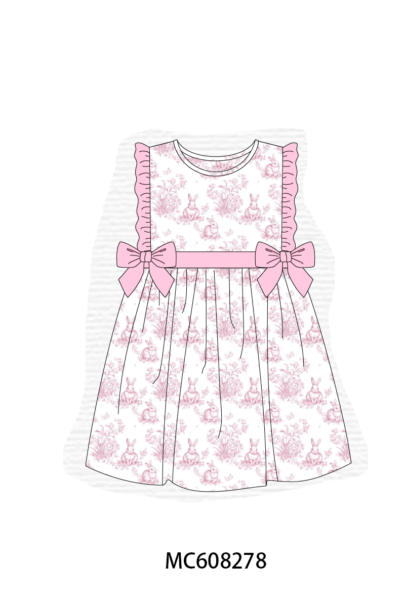 PO101 Pink easter bunny print ruffle collection