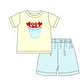 PO101 Cream crab applique gingham collection