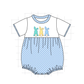 PO101 Purple&blue easter bunny embroidery checkered collection