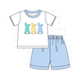 PO101 Purple&blue easter bunny embroidery checkered collection