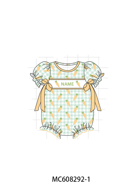 PO101 Green gingham easter carrot monogram embroidery collection