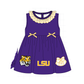 PO101 Purple LSU embroidery gingham collection 1