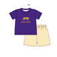PO101 Purple LSU embroidery gingham collection 1