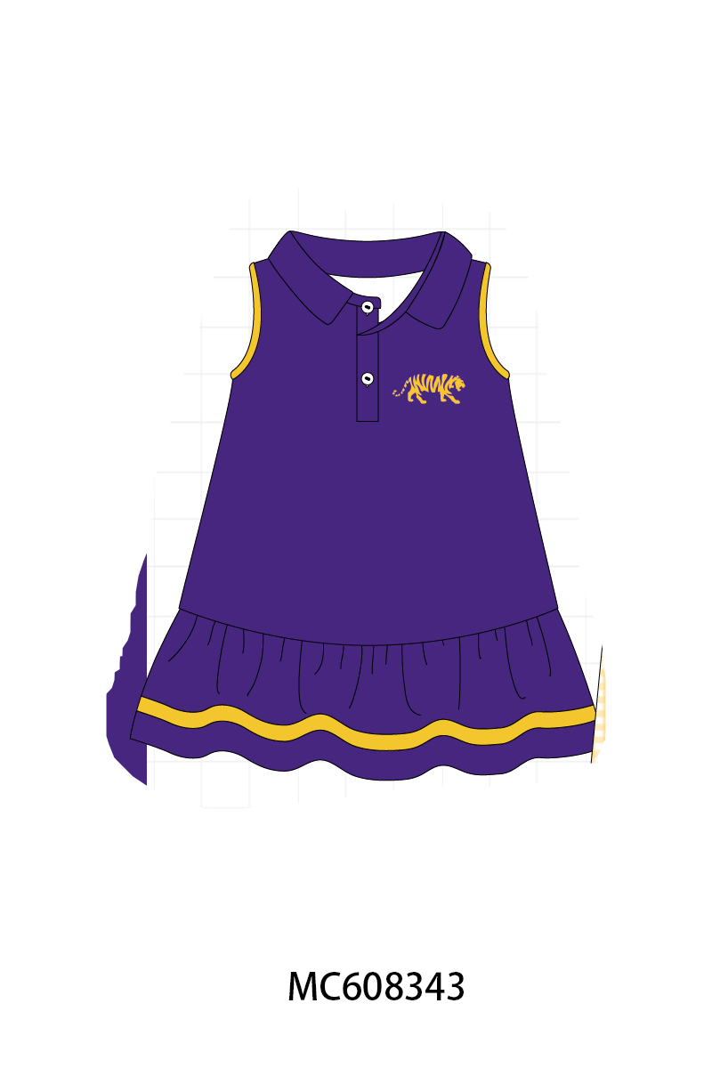 PO101 Purple LSU embroidery gingham collection 2