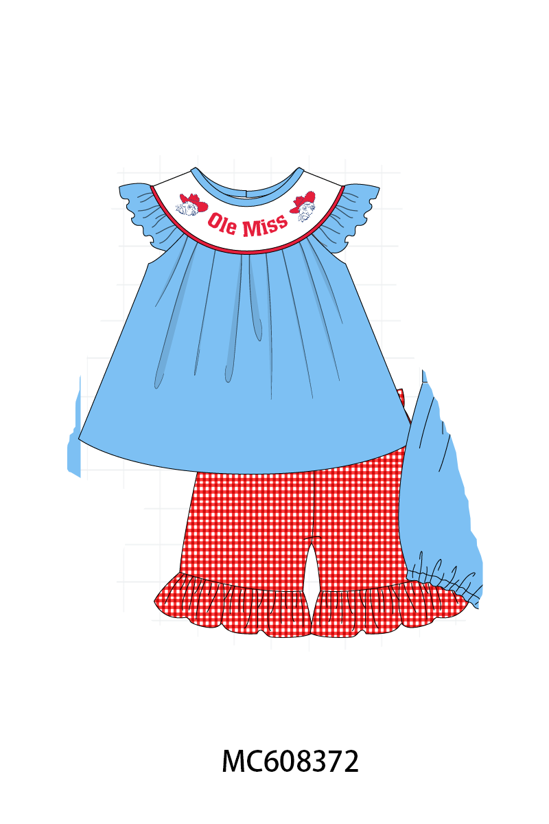 PO101 Blue Mississippi Ole Miss embroidery collection 1