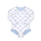 PO101 Blue floral bow plaid ruffle collection 1