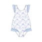 PO101 Blue floral bow plaid ruffle collection 2