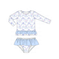 PO101 Blue floral bow plaid ruffle collection 2