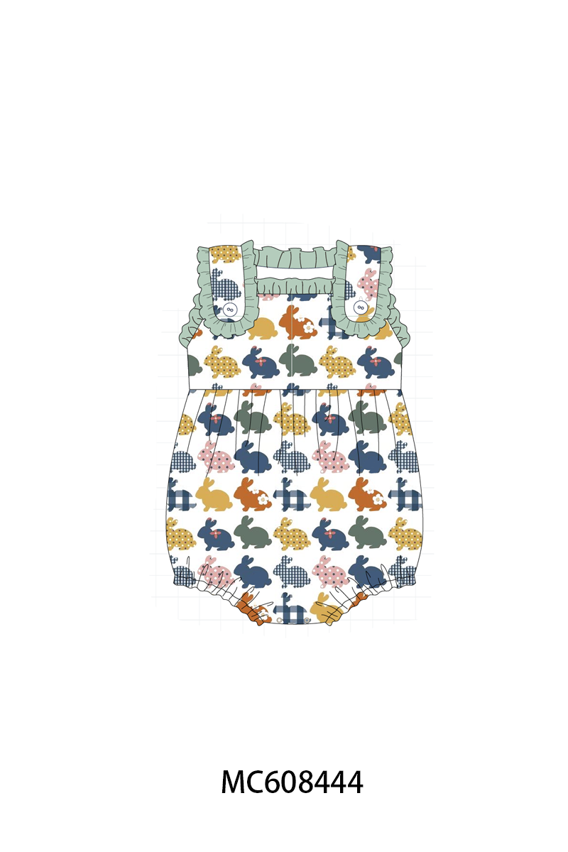 PO101 Sage easter bunny plaid ruffle collection
