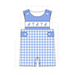 PO101 Blue easter bunny bow embroidery gingham collection