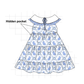 PO101 Blue easter bunny bow embroidery gingham collection
