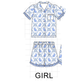 PO101 Blue easter bunny bow embroidery gingham collection