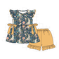 PO101 Navy bunny floral print ruffle collection