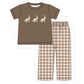 PO101 Brown easter cross bunny embroidery collection
