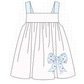 PO101 Blue bow applique dot ruffle collection
