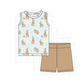 PO101 Blue easter bunny egg print bamboo collection