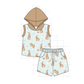 PO101 Blue easter bunny egg print bamboo collection