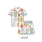 PO101 Mustard beach print bamboo collection