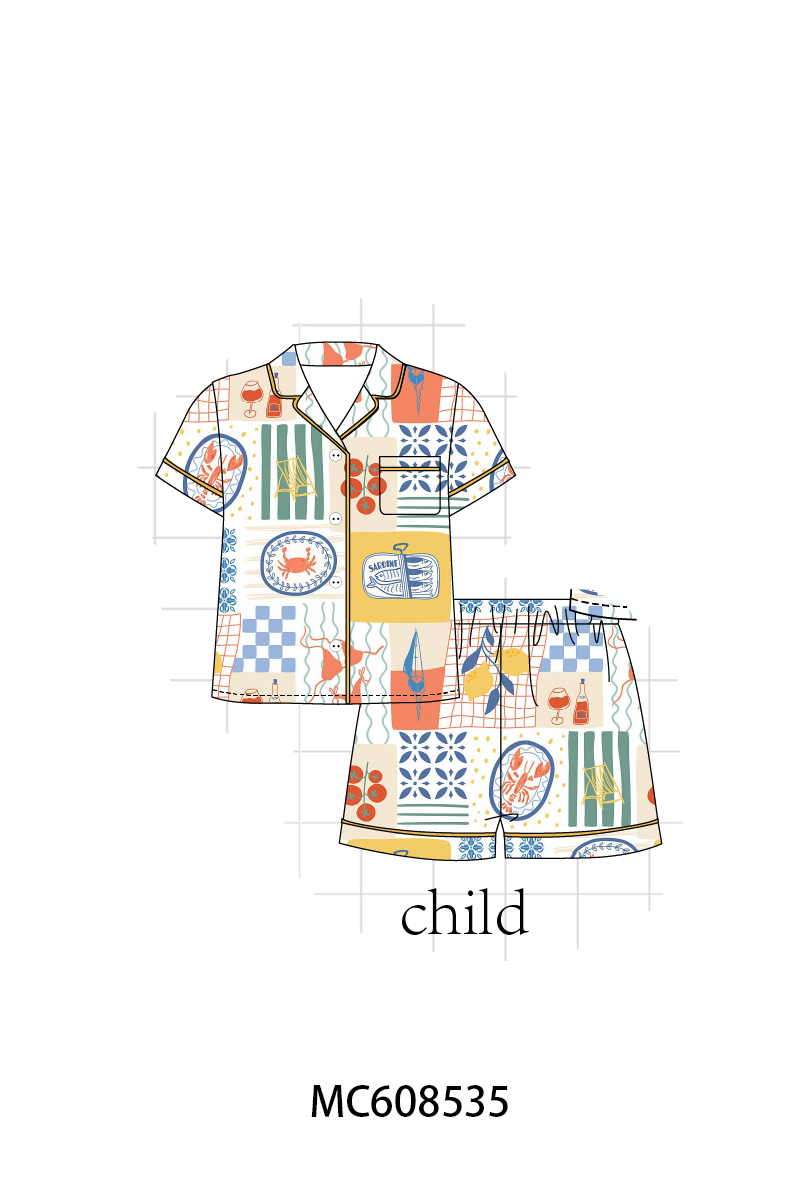 PO101 Mustard beach print bamboo collection